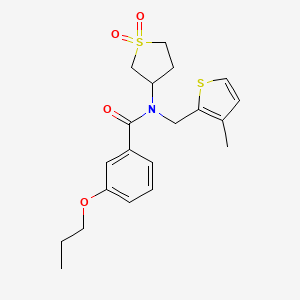 molecular formula C20H25NO4S2 B14994452 N-(1,1-dioxidotetrahydrothiophen-3-yl)-N-[(3-methylthiophen-2-yl)methyl]-3-propoxybenzamide 