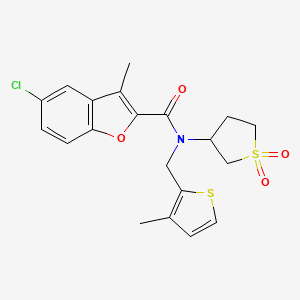 5-chloro-N-(1,1-dioxidotetrahydrothiophen-3-yl)-3-methyl-N-[(3-methylthiophen-2-yl)methyl]-1-benzofuran-2-carboxamide