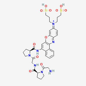 5-(H-Gly-Pro-Gly-Pro-amido)-9-[di-(3-sulfonylpropyl)amino]-benzo[a]phenoxazonium perchlorate