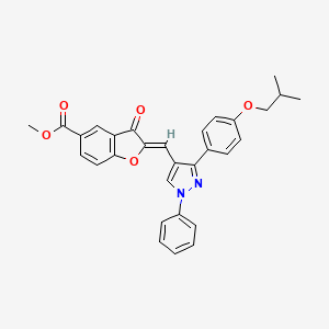 methyl (2Z)-2-({3-[4-(2-methylpropoxy)phenyl]-1-phenyl-1H-pyrazol-4-yl}methylidene)-3-oxo-2,3-dihydro-1-benzofuran-5-carboxylate