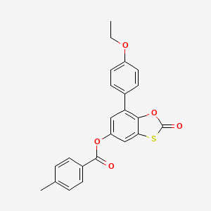 molecular formula C23H18O5S B14994487 7-(4-Ethoxyphenyl)-2-oxo-1,3-benzoxathiol-5-yl 4-methylbenzoate 