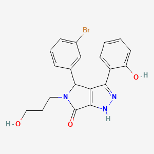 molecular formula C20H18BrN3O3 B14994553 4-(3-bromophenyl)-3-(2-hydroxyphenyl)-5-(3-hydroxypropyl)-4,5-dihydropyrrolo[3,4-c]pyrazol-6(2H)-one 