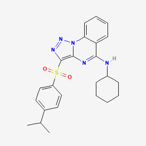 N-cyclohexyl-3-{[4-(propan-2-yl)phenyl]sulfonyl}[1,2,3]triazolo[1,5-a]quinazolin-5-amine