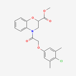 molecular formula C20H20ClNO5 B14994584 methyl 4-[(4-chloro-3,5-dimethylphenoxy)acetyl]-3,4-dihydro-2H-1,4-benzoxazine-2-carboxylate 