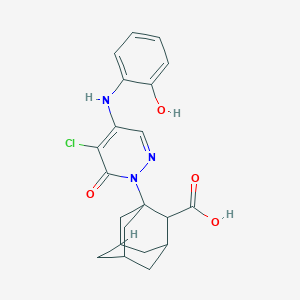 1-{5-Chloro-4-[(2-hydroxyphenyl)amino]-6-oxo-1,6-dihydropyridazin-1-YL}adamantane-2-carboxylic acid