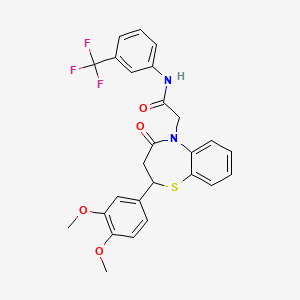 2-(2-(3,4-dimethoxyphenyl)-4-oxo-3,4-dihydrobenzo[b][1,4]thiazepin-5(2H)-yl)-N-(3-(trifluoromethyl)phenyl)acetamide