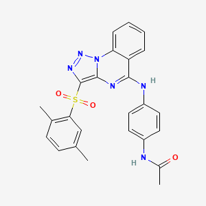 N-[4-({3-[(2,5-dimethylphenyl)sulfonyl][1,2,3]triazolo[1,5-a]quinazolin-5-yl}amino)phenyl]acetamide