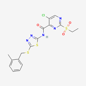 5-chloro-2-(ethylsulfonyl)-N-{5-[(2-methylbenzyl)sulfanyl]-1,3,4-thiadiazol-2-yl}pyrimidine-4-carboxamide