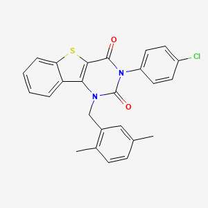 molecular formula C25H19ClN2O2S B14994634 3-(4-chlorophenyl)-1-(2,5-dimethylbenzyl)[1]benzothieno[3,2-d]pyrimidine-2,4(1H,3H)-dione 