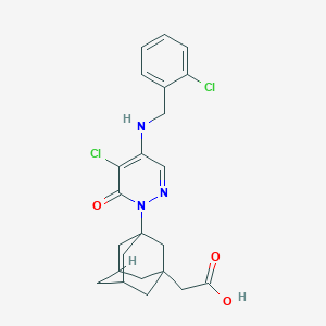 2-[3-[5-Chloro-4-[(2-chlorophenyl)methylamino]-6-oxopyridazin-1-yl]-1-adamantyl]acetic acid