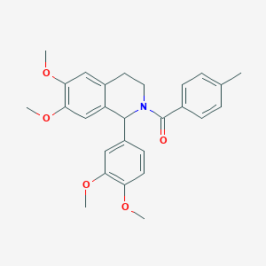 molecular formula C27H29NO5 B14994641 1-(3,4-Dimethoxyphenyl)-6,7-dimethoxy-2-(4-methylbenzoyl)-1,2,3,4-tetrahydroisoquinoline 