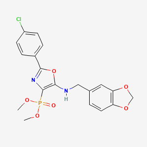 Dimethyl {5-[(1,3-benzodioxol-5-ylmethyl)amino]-2-(4-chlorophenyl)-1,3-oxazol-4-yl}phosphonate