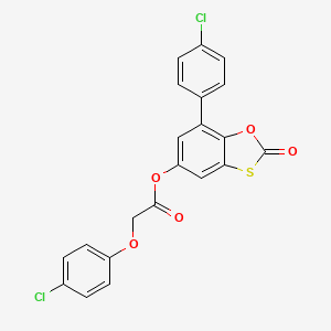 molecular formula C21H12Cl2O5S B14994663 7-(4-Chlorophenyl)-2-oxo-1,3-benzoxathiol-5-yl (4-chlorophenoxy)acetate 