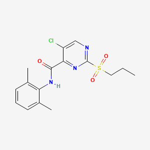 molecular formula C16H18ClN3O3S B14994667 5-chloro-N-(2,6-dimethylphenyl)-2-(propylsulfonyl)pyrimidine-4-carboxamide 