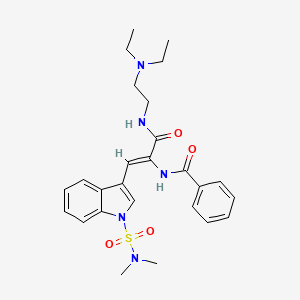 N-{(1Z)-3-{[2-(diethylamino)ethyl]amino}-1-[1-(dimethylsulfamoyl)-1H-indol-3-yl]-3-oxoprop-1-en-2-yl}benzamide