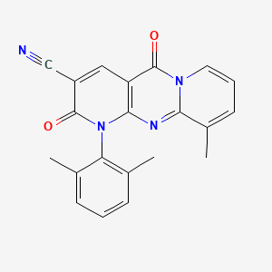 7-(2,6-dimethylphenyl)-11-methyl-2,6-dioxo-1,7,9-triazatricyclo[8.4.0.03,8]tetradeca-3(8),4,9,11,13-pentaene-5-carbonitrile