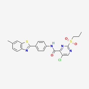 5-chloro-N-[4-(6-methyl-1,3-benzothiazol-2-yl)phenyl]-2-(propylsulfonyl)pyrimidine-4-carboxamide