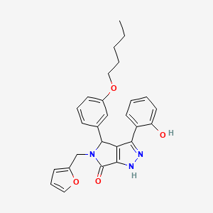 5-(furan-2-ylmethyl)-3-(2-hydroxyphenyl)-4-[3-(pentyloxy)phenyl]-4,5-dihydropyrrolo[3,4-c]pyrazol-6(1H)-one