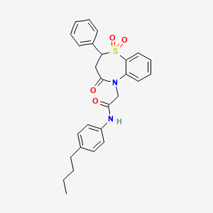 N-(4-butylphenyl)-2-(1,1-dioxido-4-oxo-2-phenyl-3,4-dihydro-1,5-benzothiazepin-5(2H)-yl)acetamide