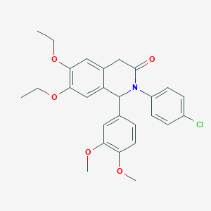 2-(4-chlorophenyl)-1-(3,4-dimethoxyphenyl)-6,7-diethoxy-1,4-dihydroisoquinolin-3(2H)-one