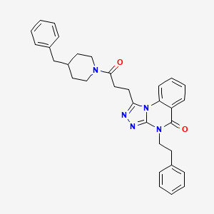 molecular formula C32H33N5O2 B14994790 1-[3-(4-benzylpiperidin-1-yl)-3-oxopropyl]-4-(2-phenylethyl)-4H,5H-[1,2,4]triazolo[4,3-a]quinazolin-5-one 