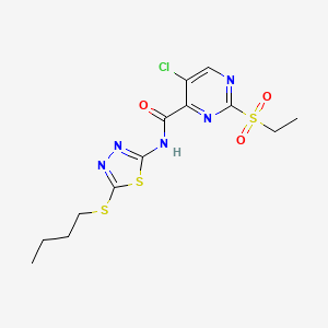 molecular formula C13H16ClN5O3S3 B14994813 N-[5-(butylsulfanyl)-1,3,4-thiadiazol-2-yl]-5-chloro-2-(ethylsulfonyl)pyrimidine-4-carboxamide 