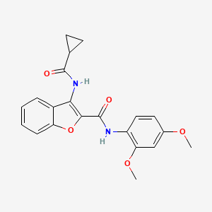 molecular formula C21H20N2O5 B14994822 3-(cyclopropanecarboxamido)-N-(2,4-dimethoxyphenyl)benzofuran-2-carboxamide 