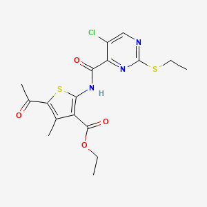 Ethyl 5-acetyl-2-({[5-chloro-2-(ethylsulfanyl)pyrimidin-4-yl]carbonyl}amino)-4-methylthiophene-3-carboxylate