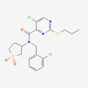 5-chloro-N-(2-chlorobenzyl)-N-(1,1-dioxidotetrahydrothiophen-3-yl)-2-(propylsulfanyl)pyrimidine-4-carboxamide