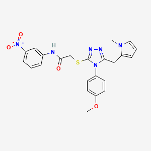 molecular formula C23H22N6O4S B14994876 2-((4-(4-methoxyphenyl)-5-((1-methyl-1H-pyrrol-2-yl)methyl)-4H-1,2,4-triazol-3-yl)thio)-N-(3-nitrophenyl)acetamide 