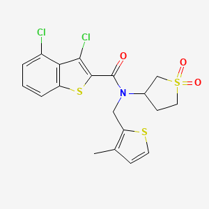 3,4-dichloro-N-(1,1-dioxidotetrahydrothiophen-3-yl)-N-[(3-methylthiophen-2-yl)methyl]-1-benzothiophene-2-carboxamide