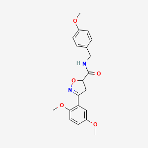 3-(2,5-dimethoxyphenyl)-N-(4-methoxybenzyl)-4,5-dihydro-1,2-oxazole-5-carboxamide