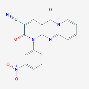 7-(3-nitrophenyl)-2,6-dioxo-1,7,9-triazatricyclo[8.4.0.03,8]tetradeca-3(8),4,9,11,13-pentaene-5-carbonitrile