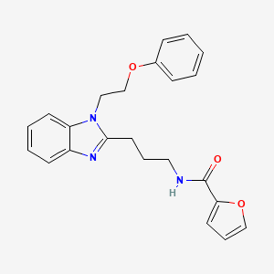 molecular formula C23H23N3O3 B14994931 N-{3-[1-(2-phenoxyethyl)-1H-benzimidazol-2-yl]propyl}furan-2-carboxamide 