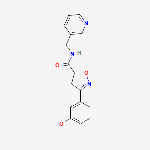 molecular formula C17H17N3O3 B14994932 3-(3-methoxyphenyl)-N-(pyridin-3-ylmethyl)-4,5-dihydro-1,2-oxazole-5-carboxamide 