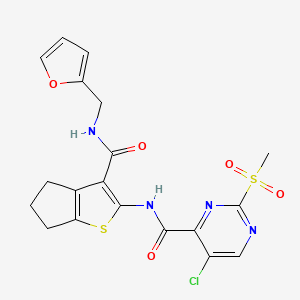 molecular formula C19H17ClN4O5S2 B14994938 5-chloro-N-{3-[(furan-2-ylmethyl)carbamoyl]-5,6-dihydro-4H-cyclopenta[b]thiophen-2-yl}-2-(methylsulfonyl)pyrimidine-4-carboxamide 