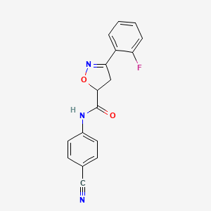 N-(4-cyanophenyl)-3-(2-fluorophenyl)-4,5-dihydro-1,2-oxazole-5-carboxamide