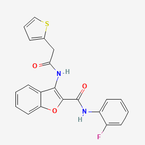 N-(2-fluorophenyl)-3-(2-(thiophen-2-yl)acetamido)benzofuran-2-carboxamide