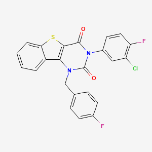 3-(3-chloro-4-fluorophenyl)-1-(4-fluorobenzyl)[1]benzothieno[3,2-d]pyrimidine-2,4(1H,3H)-dione