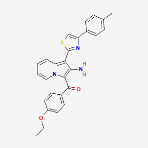 molecular formula C27H23N3O2S B14995033 {2-Amino-1-[4-(4-methylphenyl)-1,3-thiazol-2-yl]indolizin-3-yl}(4-ethoxyphenyl)methanone 