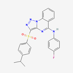 N-(4-fluorophenyl)-3-{[4-(propan-2-yl)phenyl]sulfonyl}[1,2,3]triazolo[1,5-a]quinazolin-5-amine