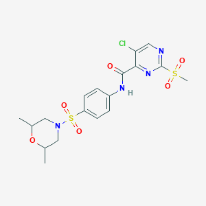 5-chloro-N-{4-[(2,6-dimethylmorpholin-4-yl)sulfonyl]phenyl}-2-(methylsulfonyl)pyrimidine-4-carboxamide