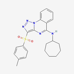 molecular formula C23H25N5O2S B14995094 N-cycloheptyl-3-[(4-methylphenyl)sulfonyl][1,2,3]triazolo[1,5-a]quinazolin-5-amine 