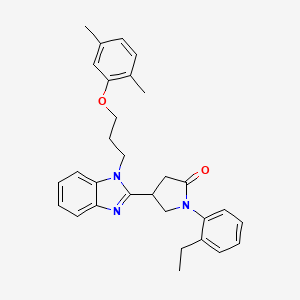 4-{1-[3-(2,5-dimethylphenoxy)propyl]-1H-benzimidazol-2-yl}-1-(2-ethylphenyl)pyrrolidin-2-one