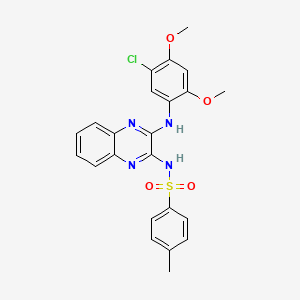 molecular formula C23H21ClN4O4S B14995107 N-{3-[(5-chloro-2,4-dimethoxyphenyl)amino]quinoxalin-2-yl}-4-methylbenzenesulfonamide 