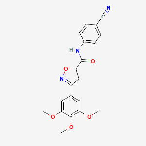 molecular formula C20H19N3O5 B14995165 N-(4-cyanophenyl)-3-(3,4,5-trimethoxyphenyl)-4,5-dihydro-1,2-oxazole-5-carboxamide 