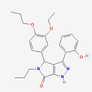 molecular formula C25H29N3O4 B14995190 4-(3-ethoxy-4-propoxyphenyl)-3-(2-hydroxyphenyl)-5-propyl-4,5-dihydropyrrolo[3,4-c]pyrazol-6(1H)-one 