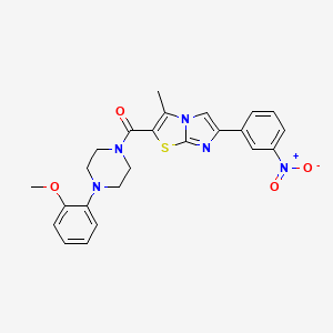 molecular formula C24H23N5O4S B14995196 (4-(2-Methoxyphenyl)piperazin-1-yl)(3-methyl-6-(3-nitrophenyl)imidazo[2,1-b]thiazol-2-yl)methanone 