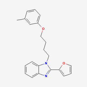 molecular formula C22H22N2O2 B14995212 2-(furan-2-yl)-1-[4-(3-methylphenoxy)butyl]-1H-benzimidazole 