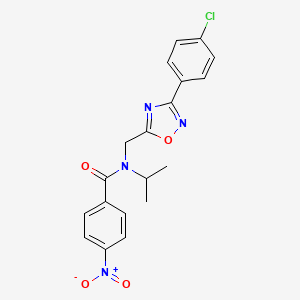 molecular formula C19H17ClN4O4 B14995217 N-{[3-(4-chlorophenyl)-1,2,4-oxadiazol-5-yl]methyl}-4-nitro-N-(propan-2-yl)benzamide 